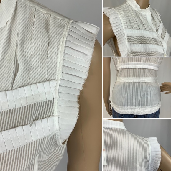 BNWT BCBG MAX AZRIA tonal stripe sleeveless blouse - Picture 7 of 8